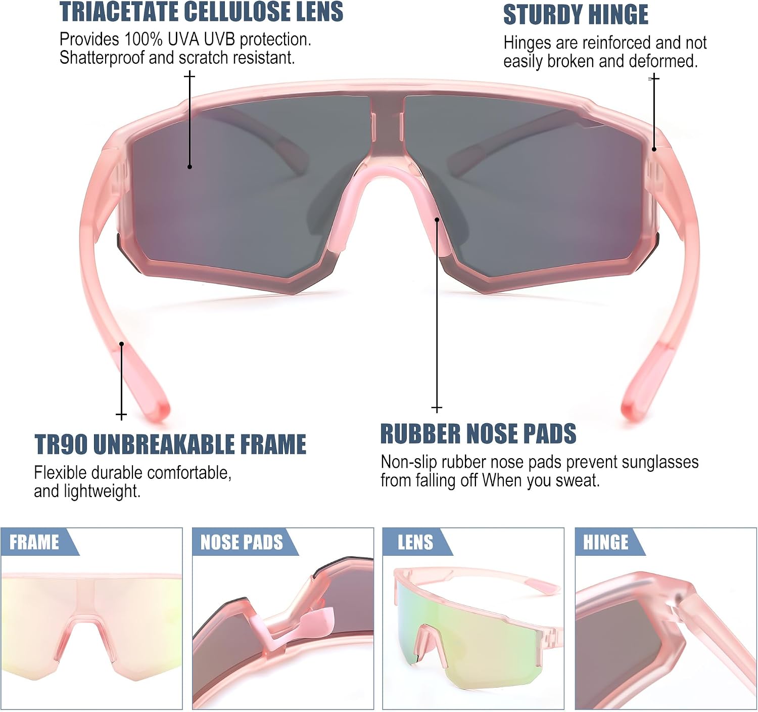 商品图片 10 | B0D95W5582 | FEISEDY Kids Sunglasses Youth Baseball Polarized Sunglasses Sports Lightweight TR90 Frame Boys Girls Cycling B0213