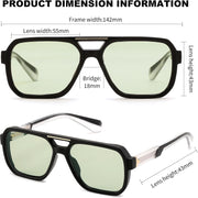ÉÌƷͼƬ 6 | B0GLG5HZ1L | FEISEDY Retro Square Aviator Sunglasses for Men Women B0390