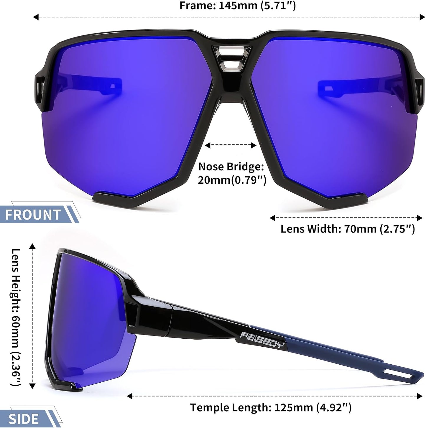 商品图片 26 | B0DN1MVJHV | FEISEDY Polarized Cycling Glasses Sports Sunglasses for Women Men Youth, Running Hiking Baseball Glasses B0215