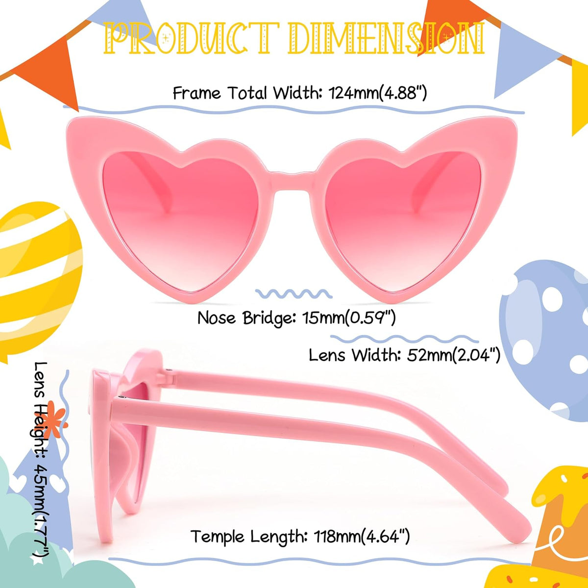 ÉÌƷͼƬ 3 | B0CHVGHKSV | FEISEDY 2 Pack Vintage Heart Sunglasses Toddler De Sol Gafas Beach Party Holiday Sun Glasses B2903