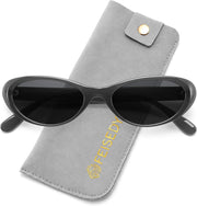 Transparent Grey Frame Grey Lens / 54 Millimeters | B0H6VYCPFR | FEISEDY Retro Oval Polarized Sunglasses for Women Cat Eye TR90 Shades B0460