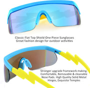 ÉÌƷͼƬ 70 | B096SD9GGG | FEISEDY Oversized Mirror Shield Sport 80s Sunglasses Ski Goggles Flat Top One Piece Futuristic Visor Women Men B2522