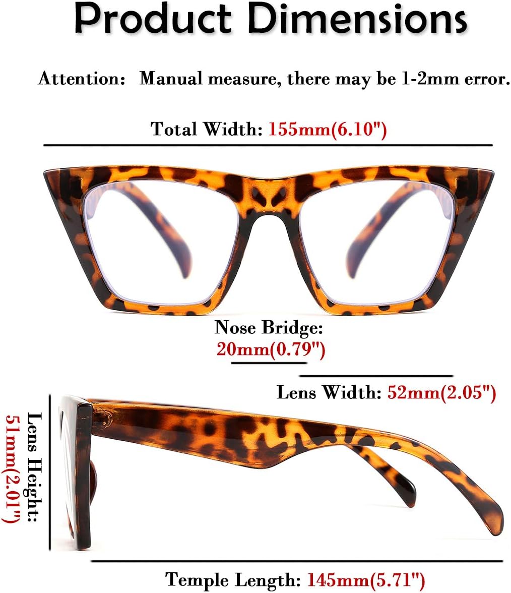商品图片 13 | B08VNQPH3Y | FEISEDY Square Cat Eye Reading Glasses Blue Light Blocking Women Fashion Cateye Reader Anti Glare Digital Eyestrain B2604