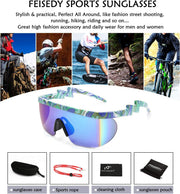 ÉÌƷͼƬ 83 | B096SD9GGG | FEISEDY Oversized Mirror Shield Sport 80s Sunglasses Ski Goggles Flat Top One Piece Futuristic Visor Women Men B2522