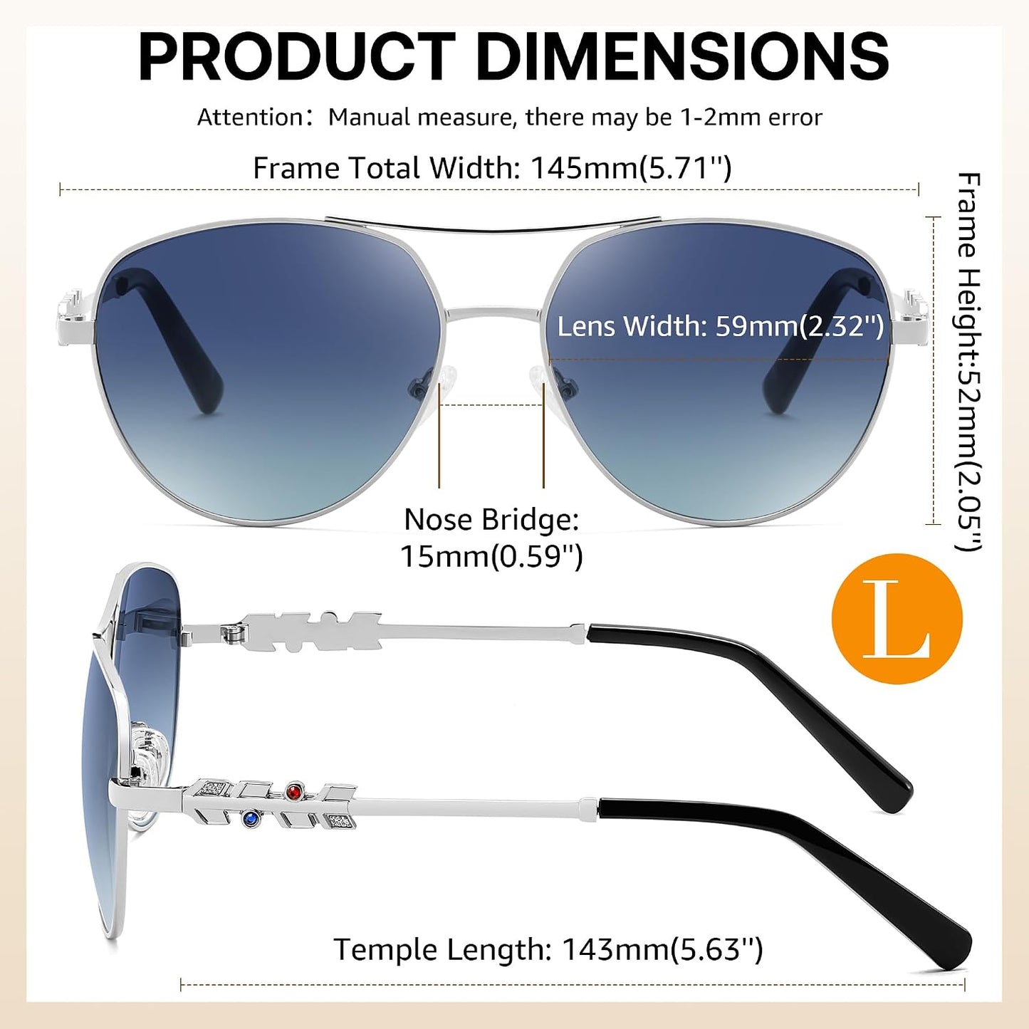 商品图片 28 | B0H4QPVJY6 | FEISEDY Retro Aviator Sunglasses for Women Men UV400 Shades B0409