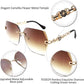 商品图片 5 | B083VRLS2Q | FEISEDY Classic Rimless Sunglasses Women Metal Frame Diamond Cutting Lens Sun Glasses B2567