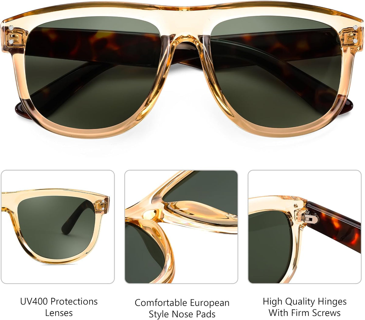 ÉÌƷͼƬ 16 | B0D8JDCTKS | FEISEDY Square Sunglasses for Women Men Unisex Curved Style Shades Designer Sun Glasses B0214