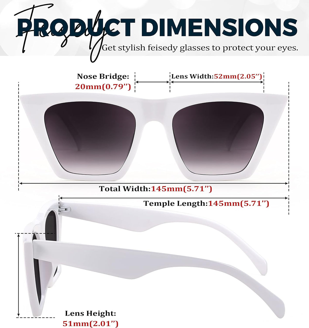 ÉÌƷͼƬ 110 | B0C5378735 | FEISEDY Vintage Square Cat Eye Sunglasses Women Trendy Cateye Sunglasses B2473
