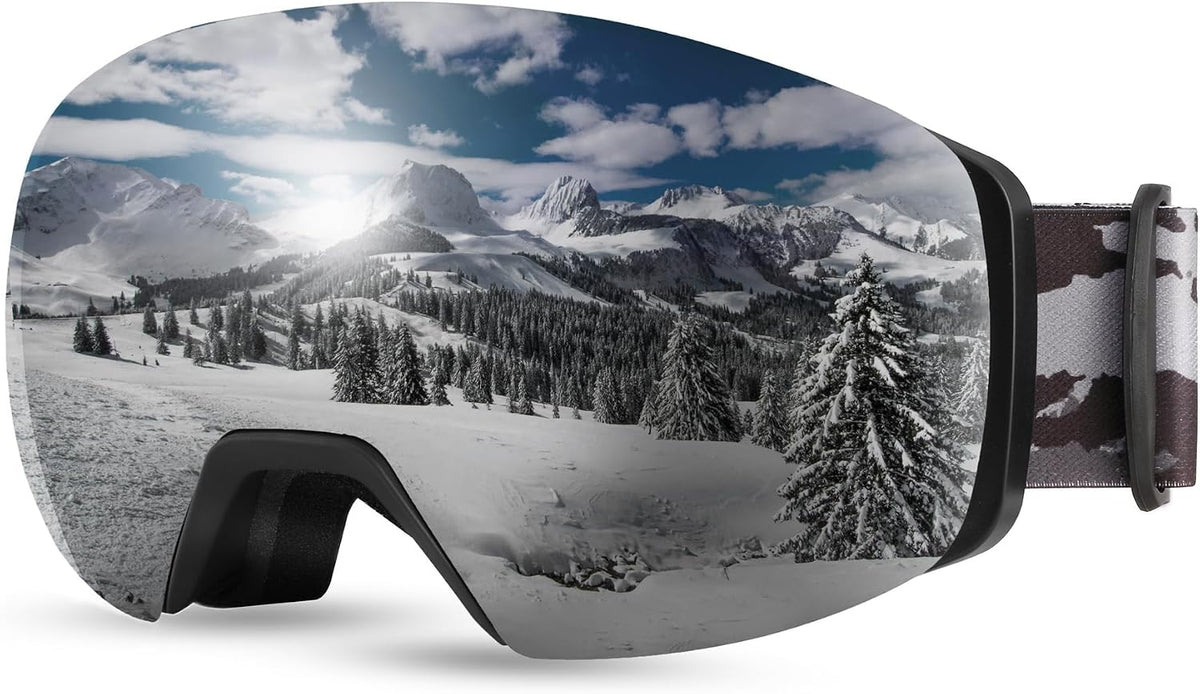 Revoblack Vlt 13% | B0CD3J17G9 | FEISEDY Magnetic Ski Goggles for Men Women Youth Frameless Snow Goggles 100% UV Protection Snowboard Goggles B0020