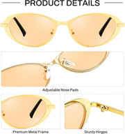 ÉÌƷͼƬ 11 | B0GVDPV1W4 | FEISEDY Metal Oval Sunglasses UV400 Protection for Women and Men B0429