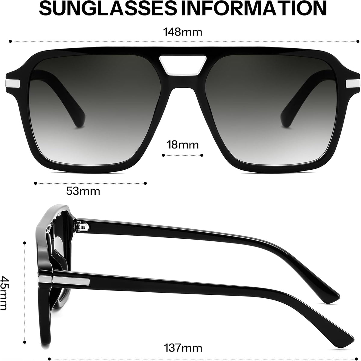 ÉÌƷͼƬ 7 | B0H1W78PMP | FEISEDY Retro Square Aviator Sunglasses Women Men 70s Trendy B0434