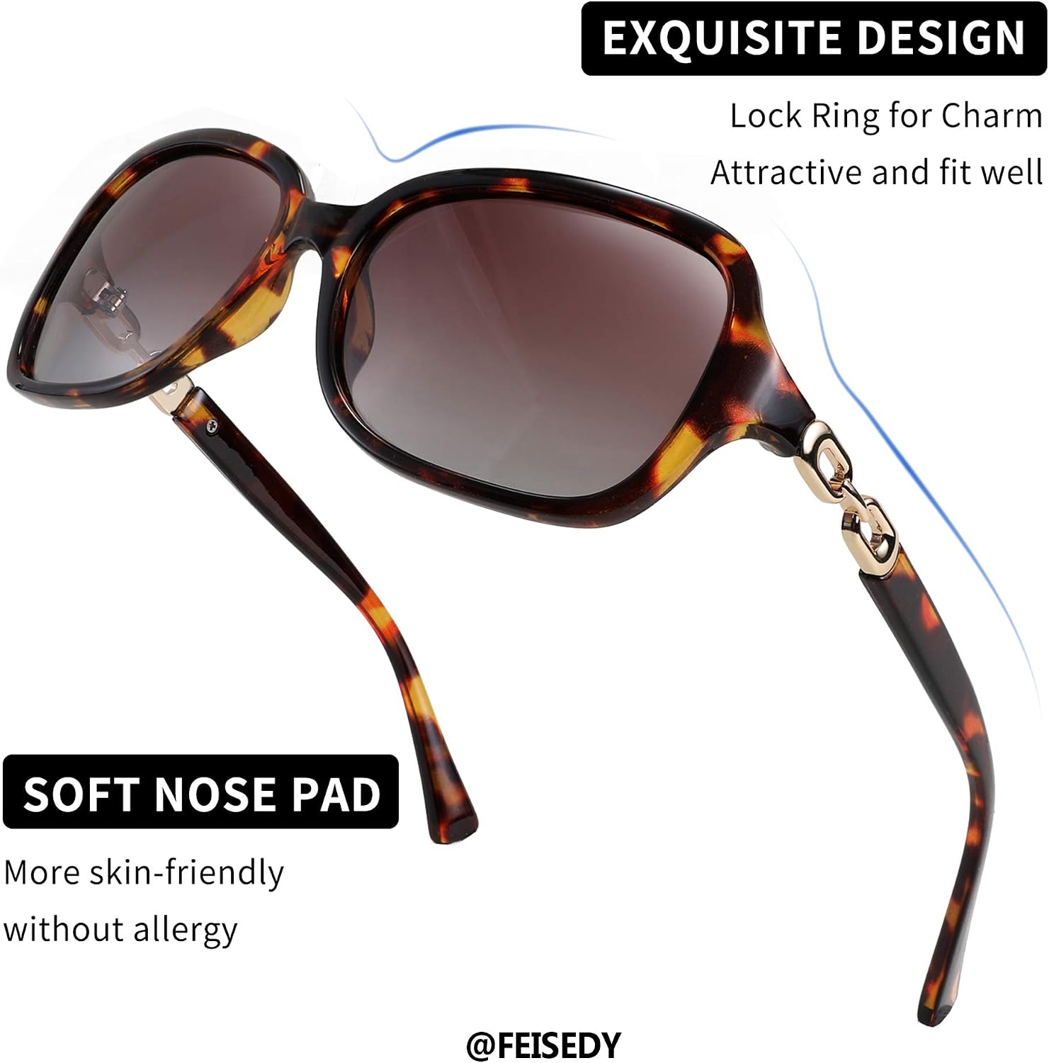 商品图片 17 | B08LPZDDKZ | FEISEDY Womens Polarized Sunglasses Square Wraparound Shades UV400 Mirrored Trendy Sun Glasses for Women B2526