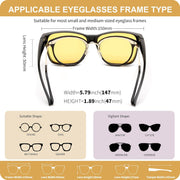 ÉÌƷͼƬ 5 | B0DJS7NVNT | FEISEDY Night Vision Driving Glasses Anti Glare Fit Over Glasses for Men Women Polarized Nighttime B0250