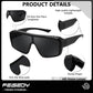 商品图片 10 | B0FWBV3SMZ | FEISEDY Oversized Square Fit Over Glasses Sunglasses for Men Women B0332