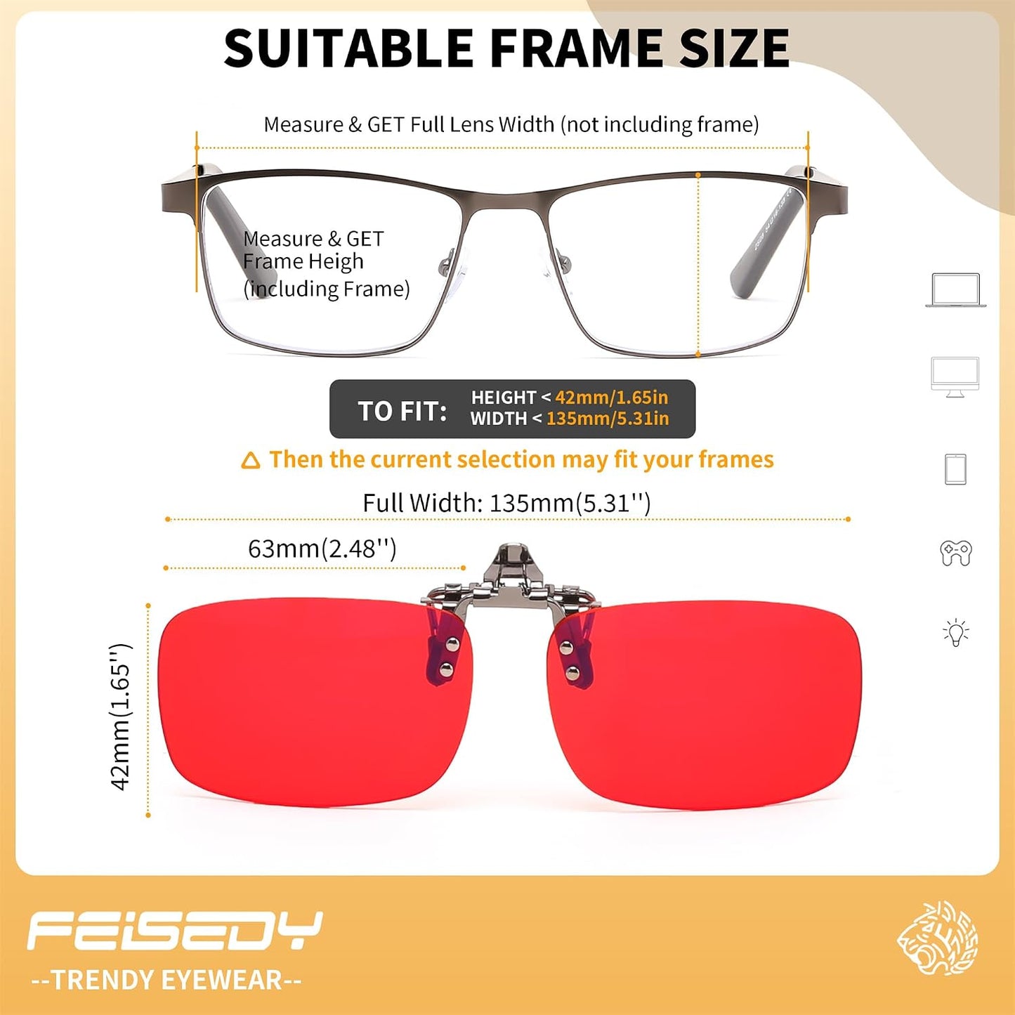 商品图片 12 | B0FZKQ9RL5 | FEISEDY Clip on Rimless One Piece Blue Light Glasses for Woman Men B0360