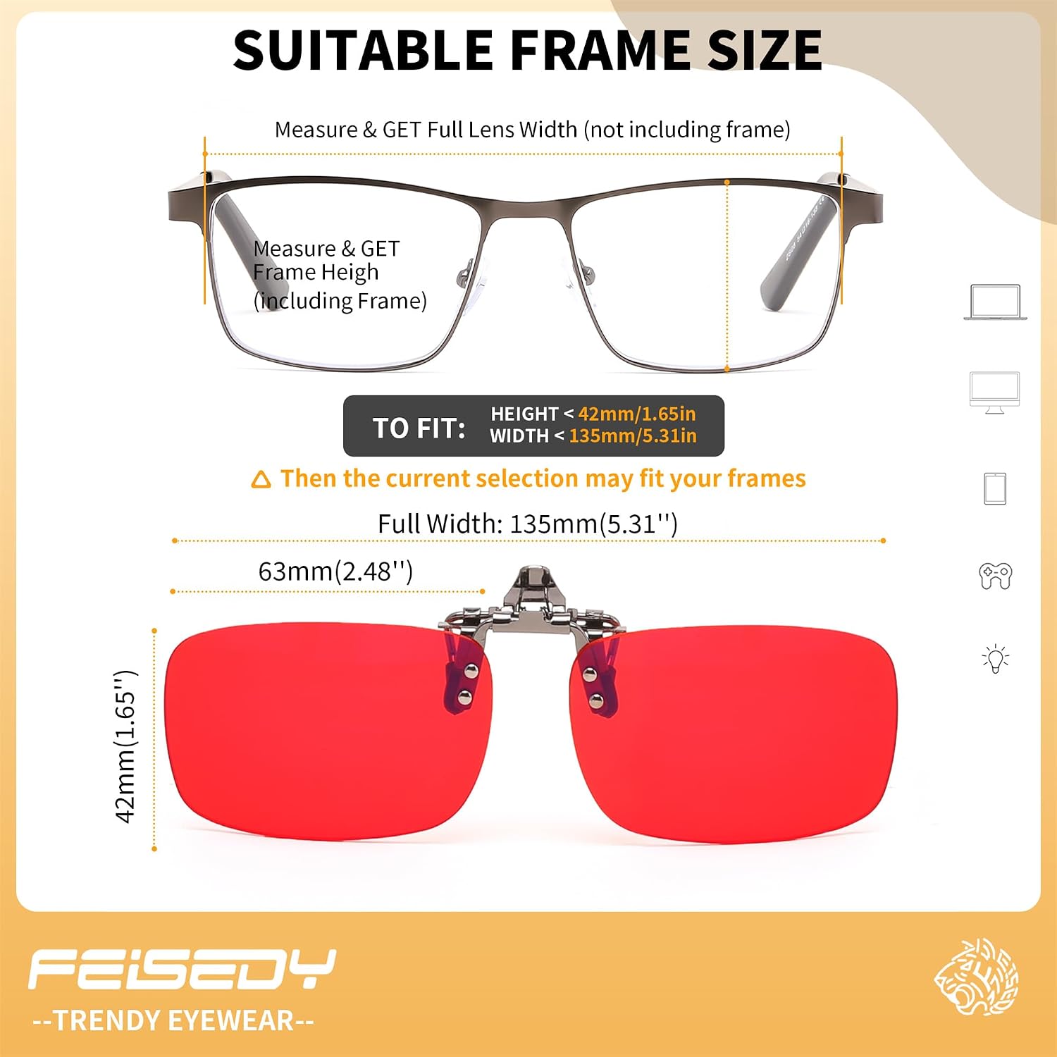 商品图片 12 | B0FZKQ9RL5 | FEISEDY Clip on Rimless One Piece Blue Light Glasses for Woman Men B0360