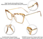 ÉÌƷͼƬ 10 | B07S9JPPPF | FEISEDY Crystal Cat Eye Glasses Frame Blue Light Blocking Computer Eyewear B2500