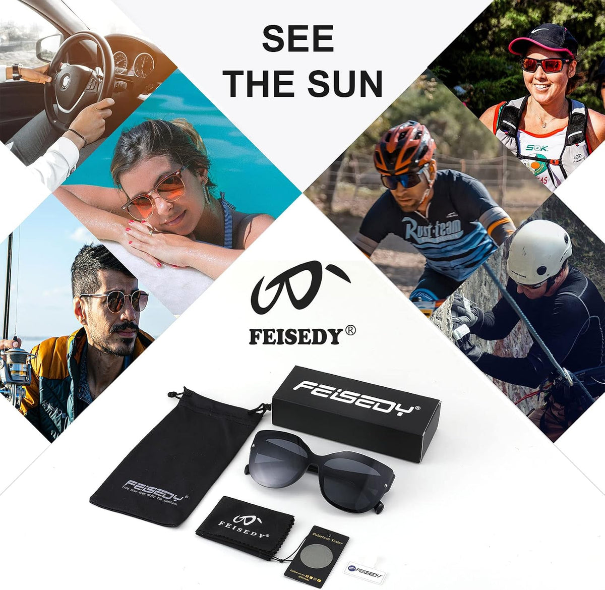 ÉÌƷͼƬ 15 | B09LTWN7GK | FEISEDY Cat Eye Sunglasses Polarized for Women Men£¬Rimless Mirrored Sunglasses, Oversized, Trendy Retro Sun Glasses B2796
