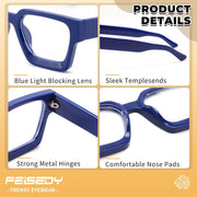 ÉÌƷͼƬ 35 | B0DXDYMMPM | FEISEDY Retro Blue Light Blocking Glasses for Women Men 90s Classic Rectangle Frame Thick Chic Computer Eyeglasses B2383R