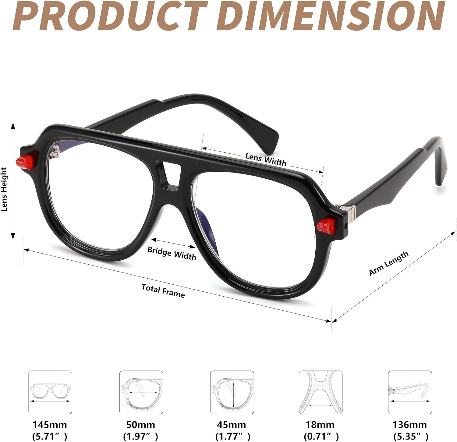 商品图片 14 | B0F32R72G4 | FEISEDY Stylish Reading Glasses for Woman Men Trendy Retro Double Bridge Readers B0287