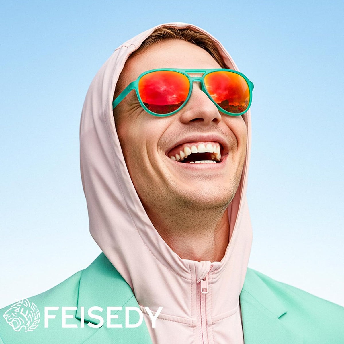 商品图片 20 | B0FY6J455M | FEISEDY Polarized Aviator Sunglasses for Men Women Trendy Sports B0324 | 100% UV400 protection, HD TAC lenses, Lightweight & durable, Driving, Hiking, Fishing, 50% recycled materials