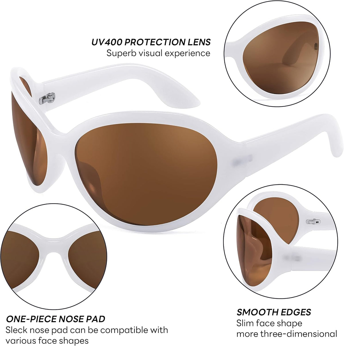 ÉÌƷͼƬ 18 | B0BYX6JXMW | FEISEDY Bug Eye Y2K Oversized Sunglasses Women Men Oval Frame B2391