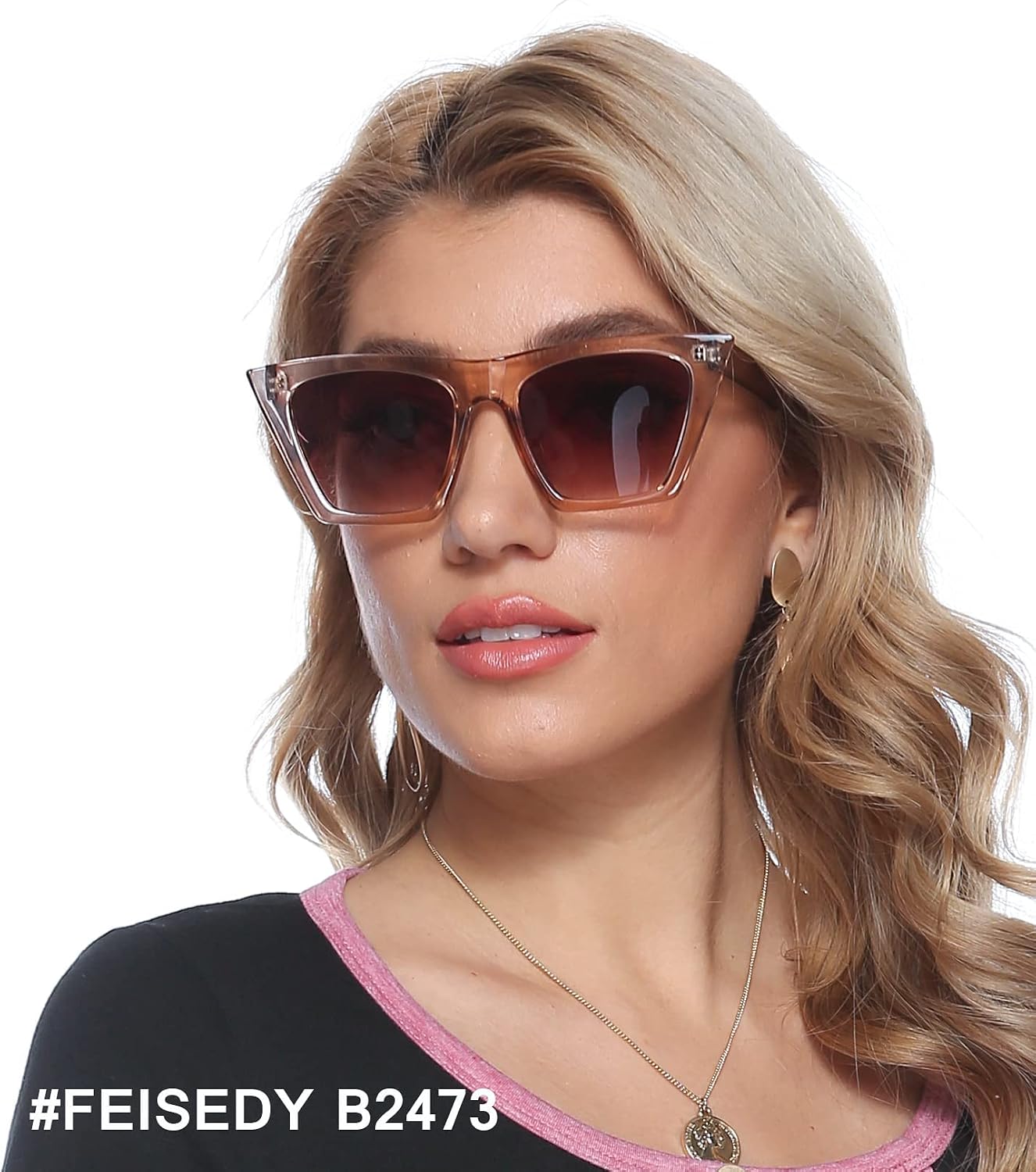 商品图片 70 | B0C5378735 | FEISEDY Vintage Square Cat Eye Sunglasses Women Trendy Cateye Sunglasses B2473