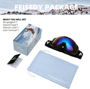 商品图片 29 | B0GHRB6WCQ | FEISEDY Ski Goggles, OTG Snow Sport Goggles for Adult Youth, Anti-Fog UV400 Protection Bendable Dual-Lenses B2961