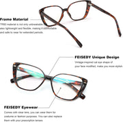 ÉÌƷͼƬ 18 | B0CTQL71PM | FEISEDY Cat Eye Blue Light Glasses for Women Anti Glare Eyestrain Computer Game Glasse B0123