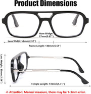 ÉÌƷͼƬ 7 | B0C65DXFMC | FEISEDY Retro Square Blue Light Blocking Reading Glasses for Women Men 70s Flat Aviator Glasses Anti-Fatigue Reader B2993