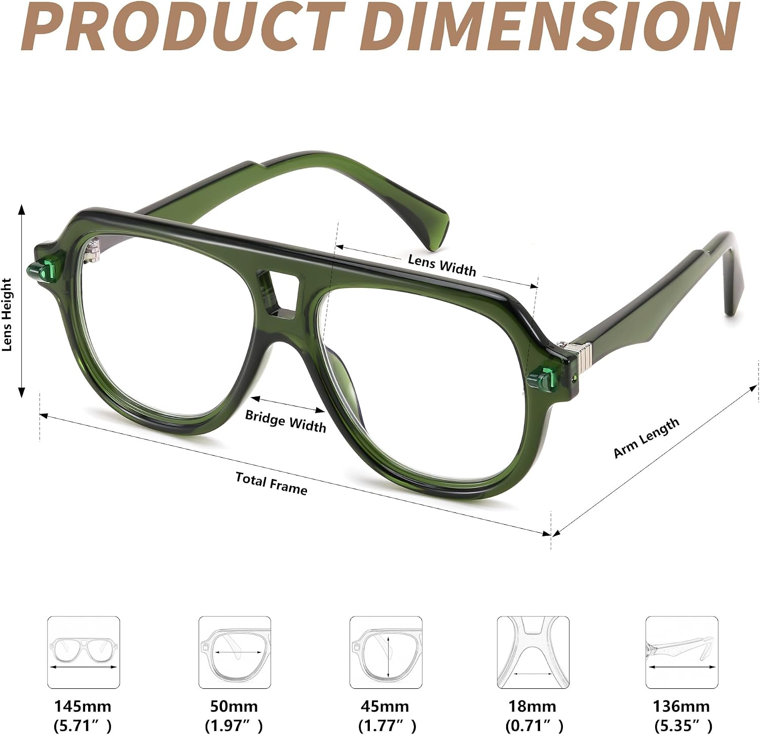 商品图片 22 | B0F32R72G4 | FEISEDY Stylish Reading Glasses for Woman Men Trendy Retro Double Bridge Readers B0287