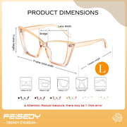 ÉÌƷͼƬ 14 | B0DGX4KTLX | FEISEDY Fashion Cat Eye Blue Light Blocking Glasses for Women Fake Retro Eyeglasses Oversized Stylish Eyewear Frame B0240