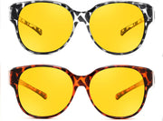 ÉÌƷͼƬ 16 | B0FX4NQCGM | FEISEDY 2Pack Night Driving Glasses Over Glasses with Yellow Lenses Fit Over Polarized Nighttime Sunglasses B0331