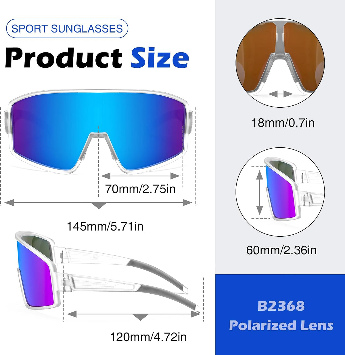 ÉÌƷͼƬ 14 | B0CTT71RHP | FEISEDY Polarized Sports Sunglasses for Men Women Youth Cycling Glasses Baseball Softball Sunglasses B2368