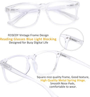 ÉÌƷͼƬ 26 | B07Z19XLDT | FEISEDY Vintage Reading Blue Light Blocking Glasses Women Men Reader Spring Hinge Glasses B2519