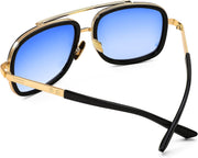 ÉÌƷͼƬ 12 | B0B681YMF5 | FEISEDY Retro Trendy Aviator Sunglasses Women Men Classic Vintage Square Sunglasses 70s Large Metal Shades B2321