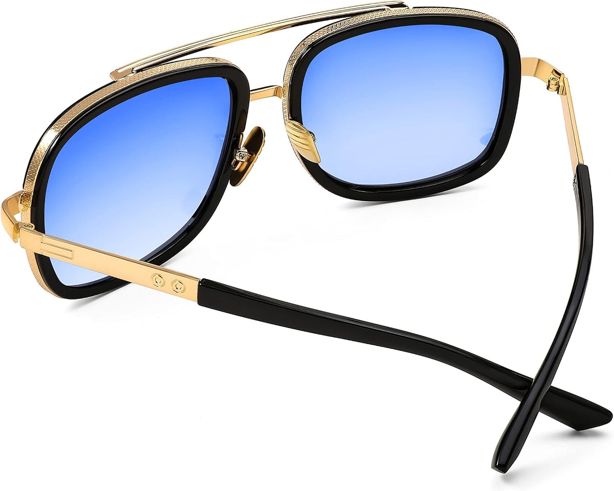 ÉÌƷͼƬ 12 | B0B681YMF5 | FEISEDY Retro Trendy Aviator Sunglasses Women Men Classic Vintage Square Sunglasses 70s Large Metal Shades B2321