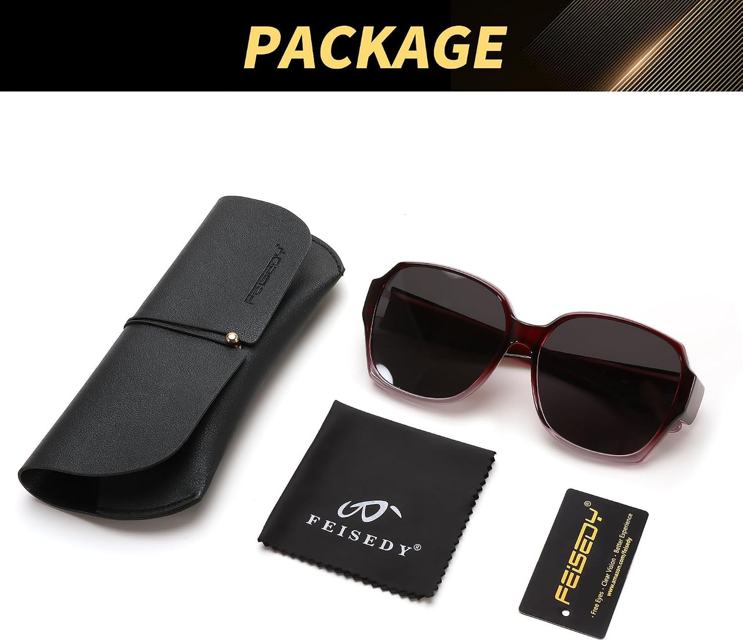 商品图片 7 | B0CPJ88KXS | FEISEDY Fit Over Glasses Sunglasses Polarized for Women Sunglasses Over Prescription Glasses Oversized UV Protection B1114