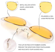 ÉÌƷͼƬ 32 | B08JBZ13MB | FEISEDY Polarized Cat Eye Flip Up Clips On Sunglasses Women Men B2670