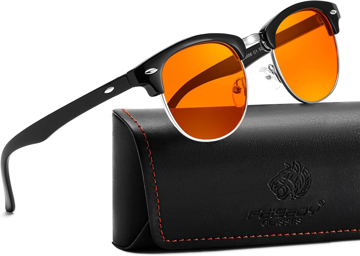 ÉÌƷͼƬ 42 | B0FQ5DRDJG | FEISEDY Orange Blue Light Blocking Glasses for Woman Men Amber Lenses Computer Gaming Glasses for Better Sleep