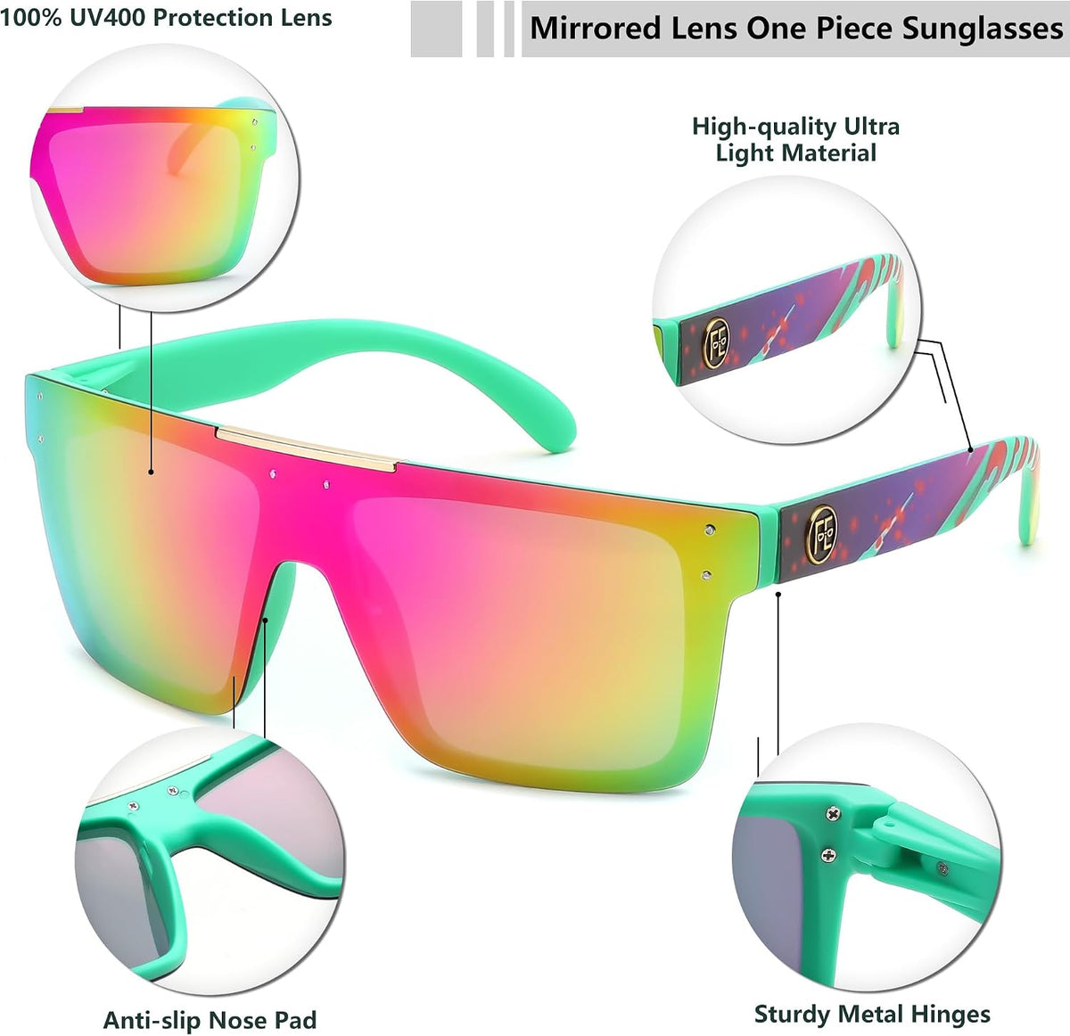 ÉÌƷͼƬ 79 | B0BZ4J86KV | FEISEDY Polarized Sunglasses for Men, Z87 Oversized Square Flat Top B2990