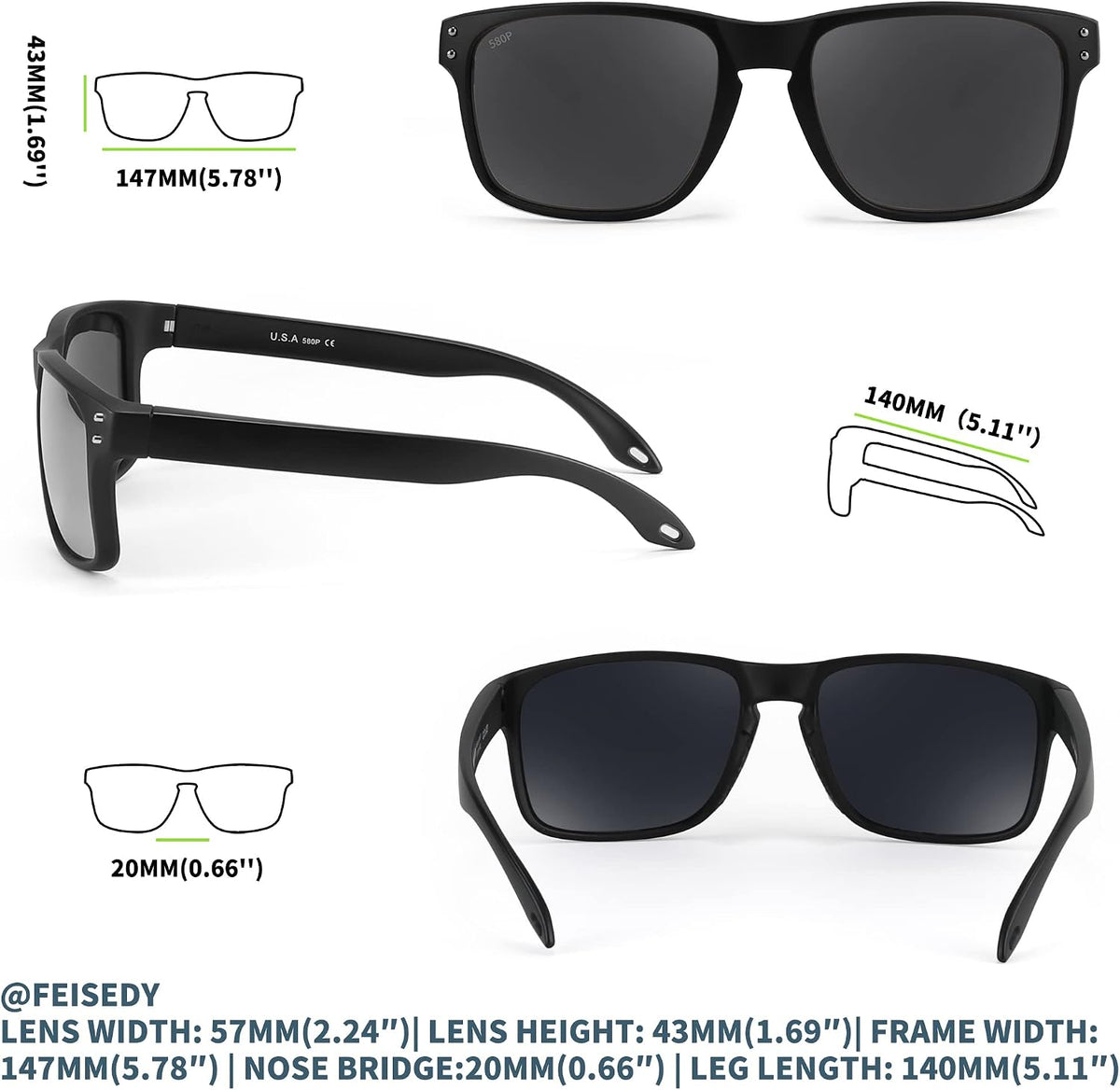 ÉÌƷͼƬ 28 | B09P11P3PC | FEISEDY Polarized Sports Sunglasses for Men Women, Classic Fishing Driving Cycling Goggles, UV400 Protection B2234