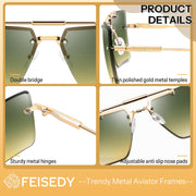 商品图片 18 | B0HFJXV98G | FEISEDY Rimless Aviator Sunglasses for Women Men Luxury UV400 Shades