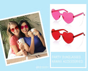 ÉÌƷͼƬ 13 | B09H3WMGMG | FEISEDY 2 Pack Rimless Heart Shaped Sunglasses Party Glasses Disco One Piece Transparent Trendy Love Glasses B2826-F2
