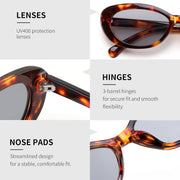 ÉÌƷͼƬ 34 | B0H2YQ7P2Y | FEISEDY Women Vintage Oval Cat Eye Sunglasses, Retro Narrow Shades B0459