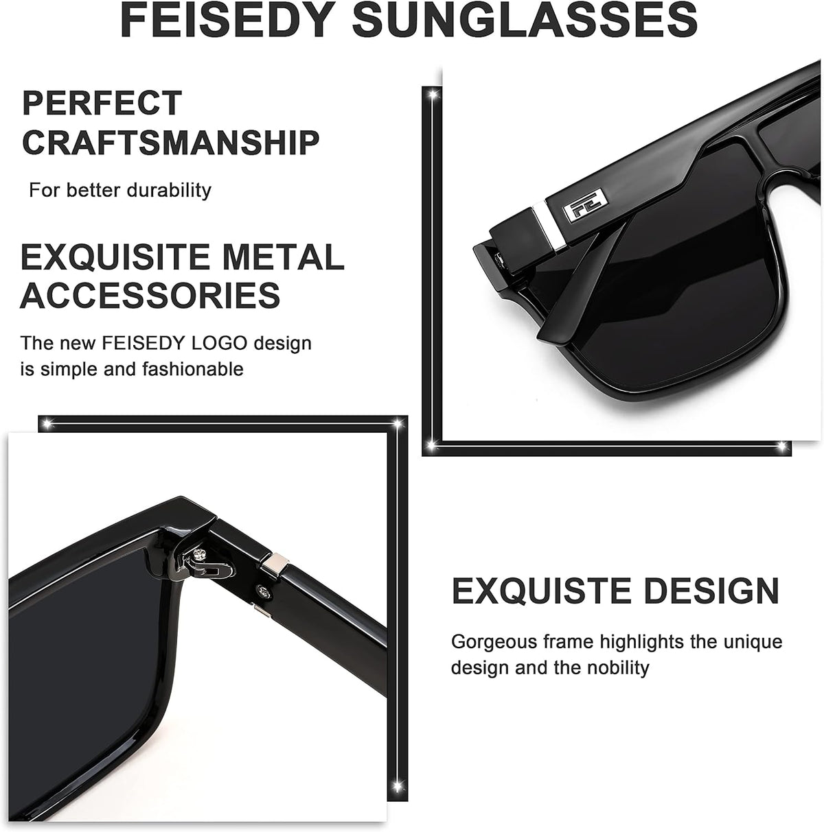 ÉÌƷͼƬ 54 | B0B2836HD6 | FEISEDY Sunglasses for Women Men, Fashion Mirrored Single Lens Shades