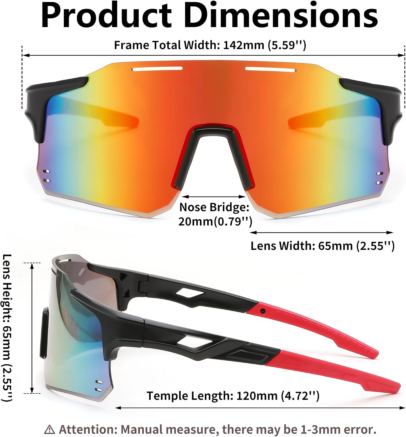 商品图片 42 | B0DB5PJ1BJ | FEISEDY Cycling Glasses Sports Sunglasses for Men Women, Youth Kids Baseball Softball Running Sunglasses B0223