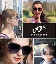 ÉÌƷͼƬ 24 | B079GSTW1D | FEISEDY Polarized Women Square Sunglasses Sparkling Composite Shiny Frame B2289