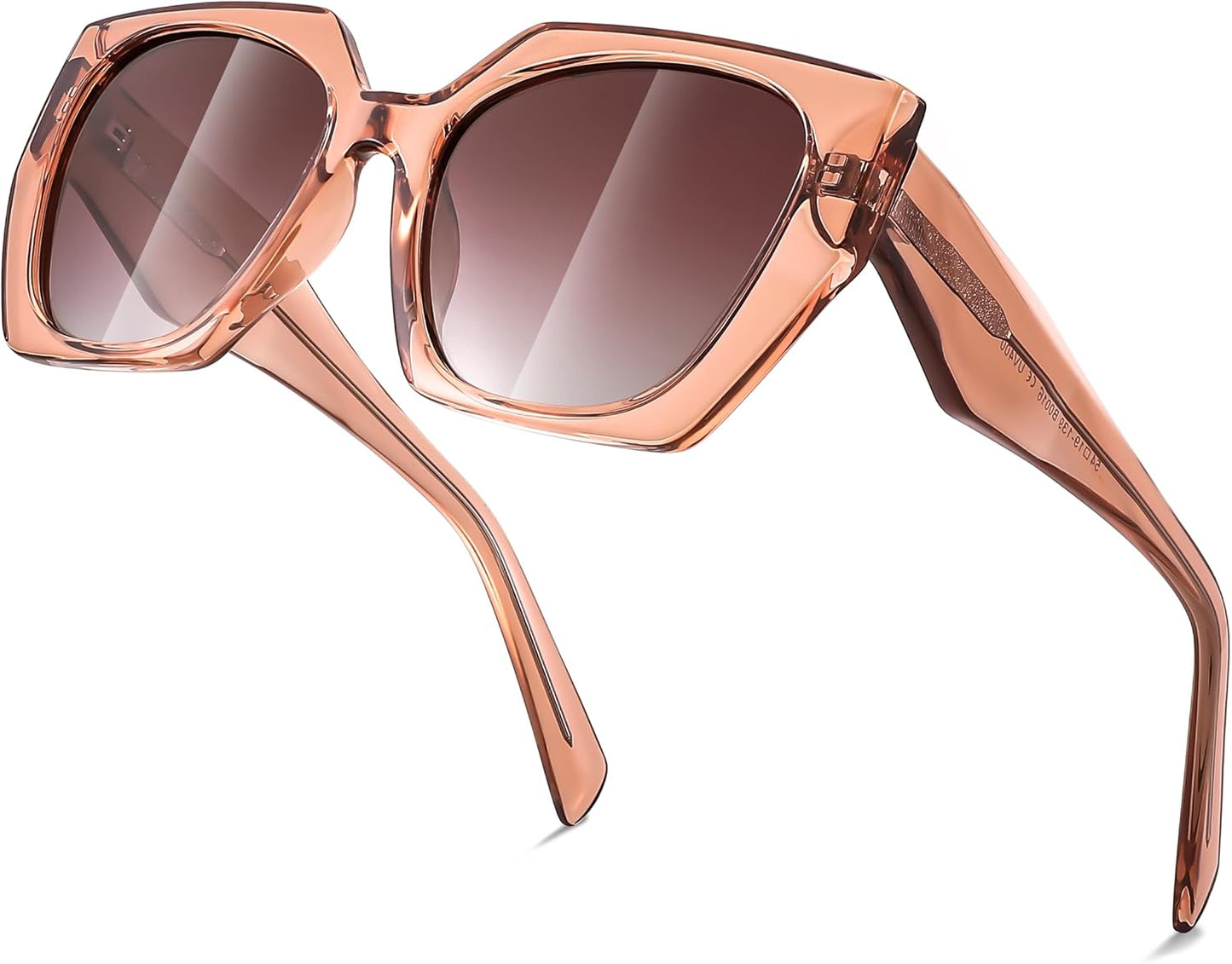 005 Champagne Crystal / 52 Millimeters | B0CNCWQ19P | FEISEDY Trendy Polarized Sunglasses, Oversized Irregular TR Frame for Women Men, Retro Shades UV400 B0016