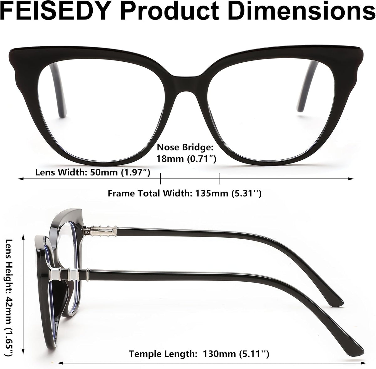 ÉÌƷͼƬ 8 | B0D5XLRPP2 | FEISEDY Cat Eye Blue Light Blocking Glasses for Women Anti Eyestrain & UV B0182